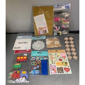 Scrapbooking & Craft Supply Bundle With Stickers Embellishments Dies Crochet Flo